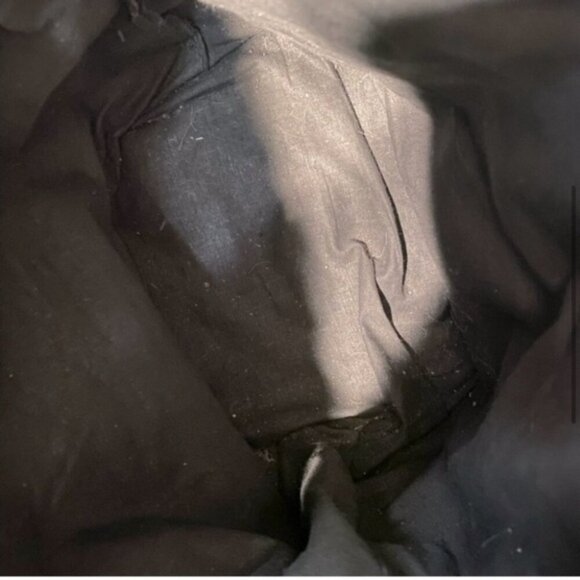 Vintage Leather Patchwork Black Brown Colour Block Bucket Bag Purse With Fringe - Picture 5 of 12